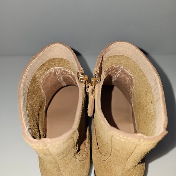 NEW Cole Haan Naia Ankle Bootie Womens 8 Golden Toffee Suede Western Cowgirl - Picture 10 of 14